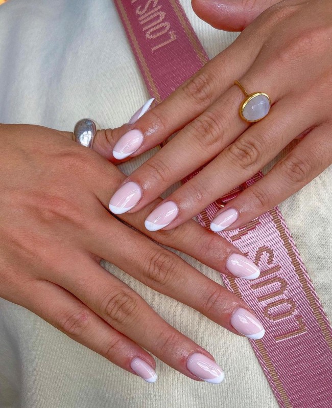 30 The Prettiest & Girly Nail Art Ideas — Side French White Tip Nails