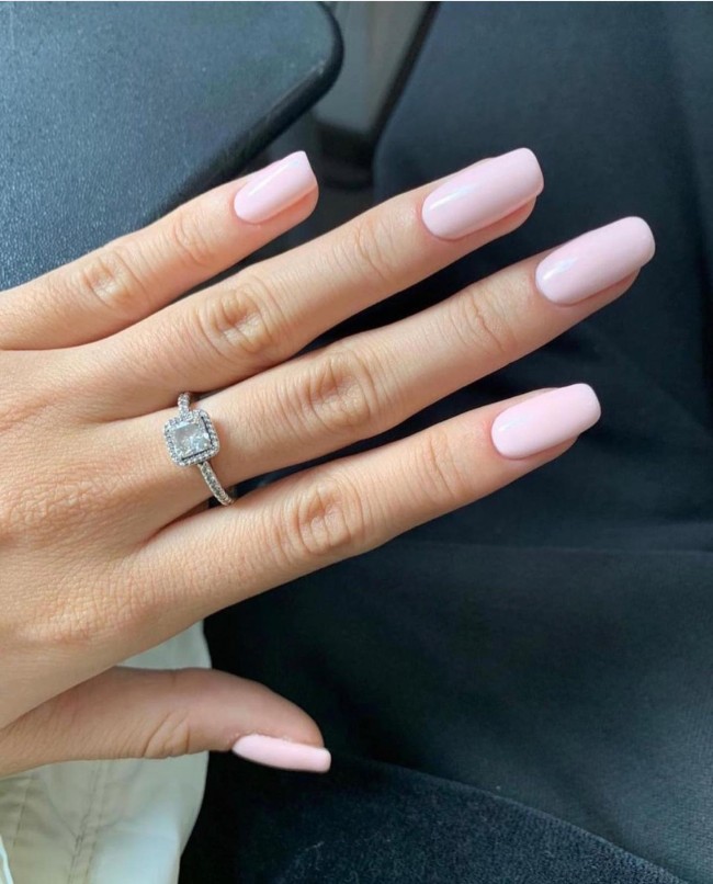 30 The Prettiest & Girly Nail Art Ideas — Soft Pink Simple Nails