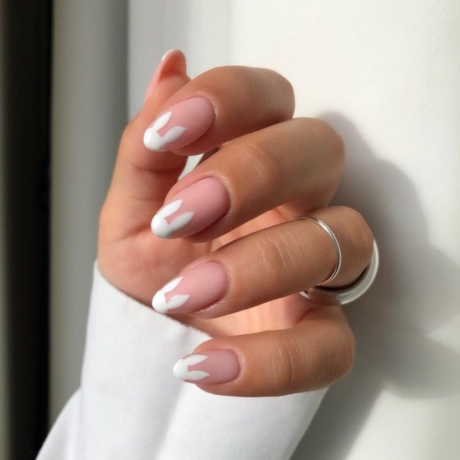 40 Pretty Easter Nails 2022 — White Bunny Tip Nails