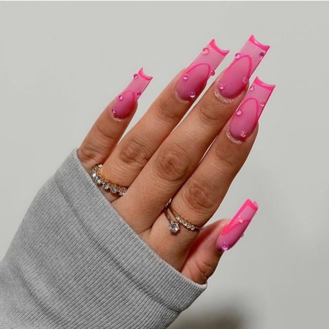 30 The Prettiest & Girly Nail Art Ideas — French Translucent Pink Nails