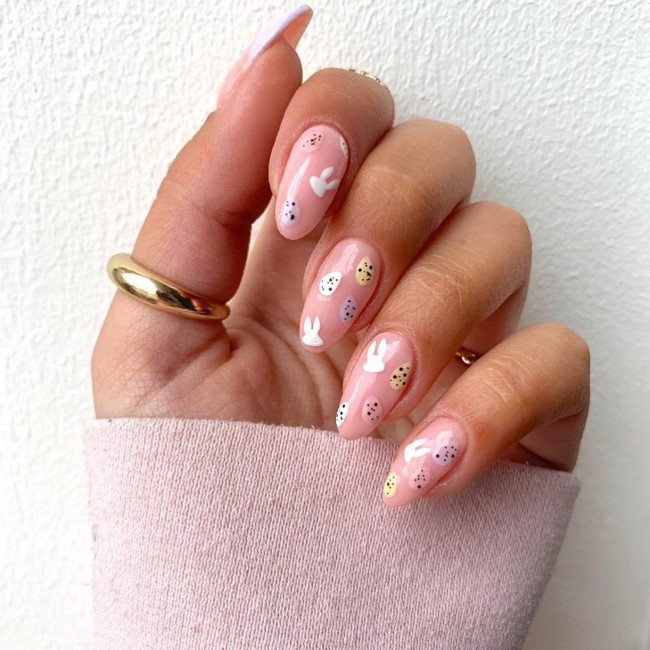 40 Pretty Easter Nails 2022 — Easter Egg & Bunny Gel Nail Design