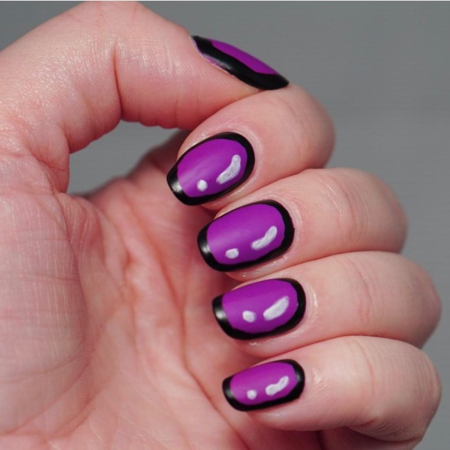 70 Pop Art Nails For A Fun Look — Purple Pop Art Nails