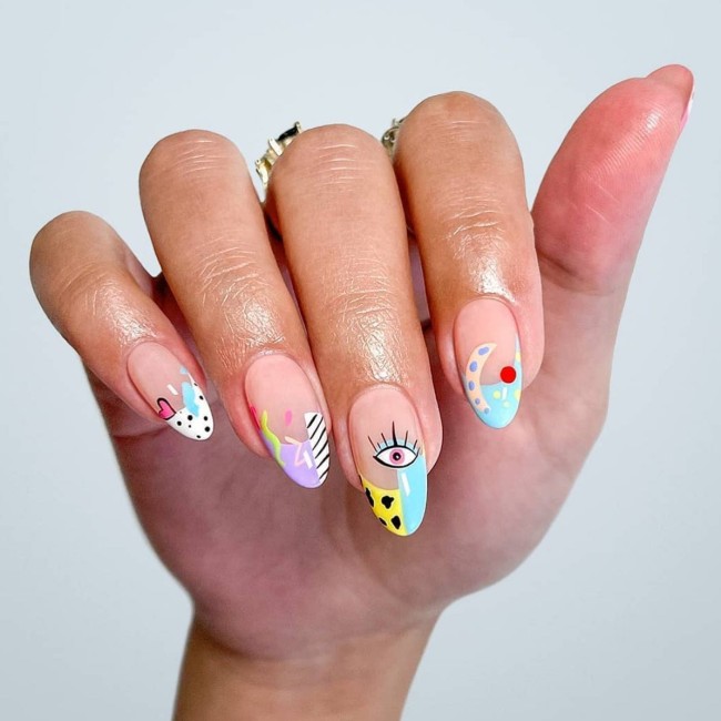 70 Pop Art Nails For A Fun Look — Pop Art French Tip Nails