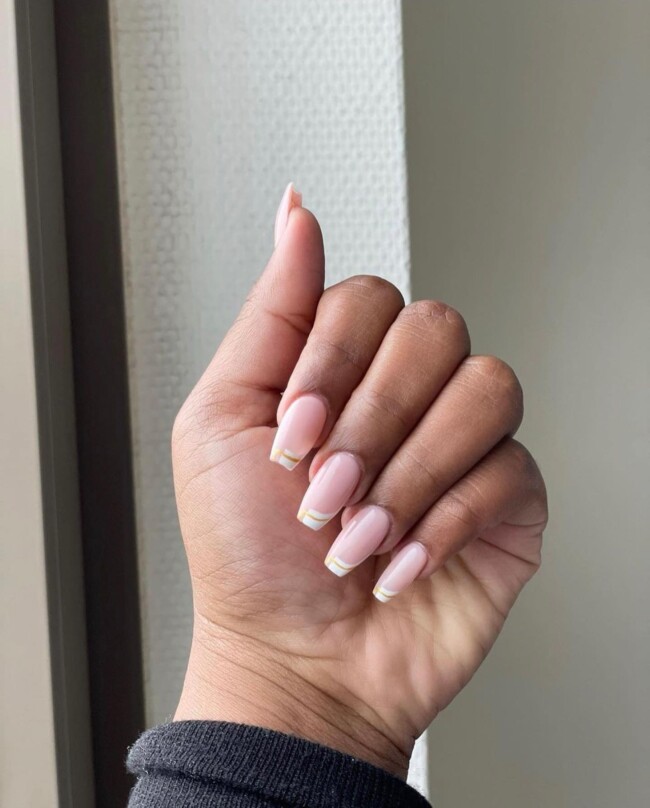 30 Stylish French Tip Nail Art Designs — Half French Tip Nails