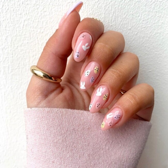 73 Easter Nails That Are Too Cute To Ignore — Mini Bunny & Speckled Egg Nail Art