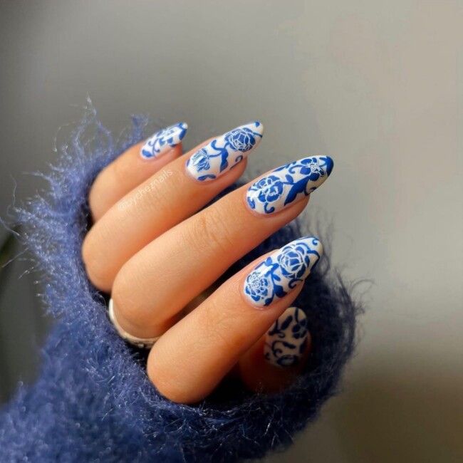 33 Porcelain Print Nails — Chinese Porcelain Print Nails