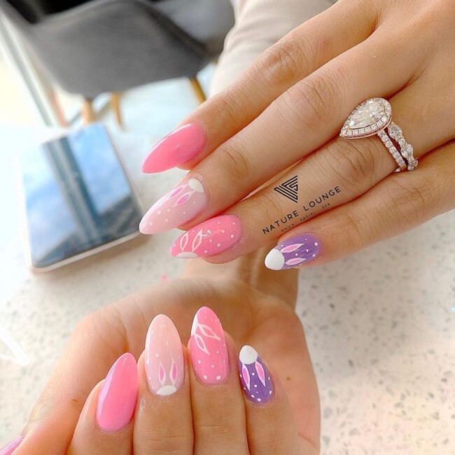 73 Easter Nails That Are Too Cute To Ignore — Shades of Pink Easter Nail Art