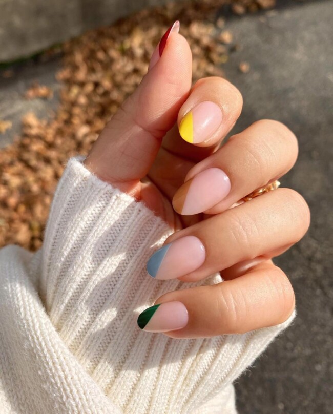 30 Stylish French Tip Nail Art Designs — Colorful Side French Tip Nails