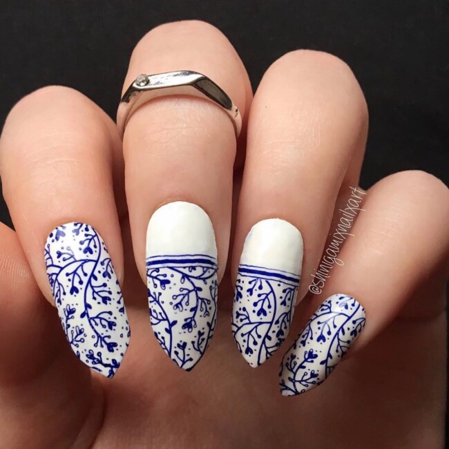 33 Porcelain Print Nails — Mixed China Porcelain Print