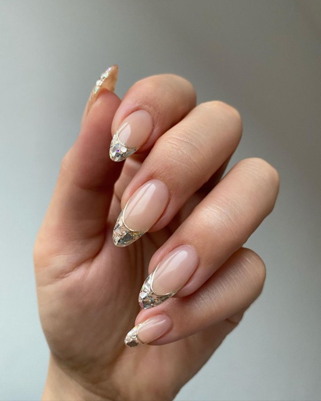 50 Cute & Flirty French Manicure Designs 2022 — Glass French Tip Nails