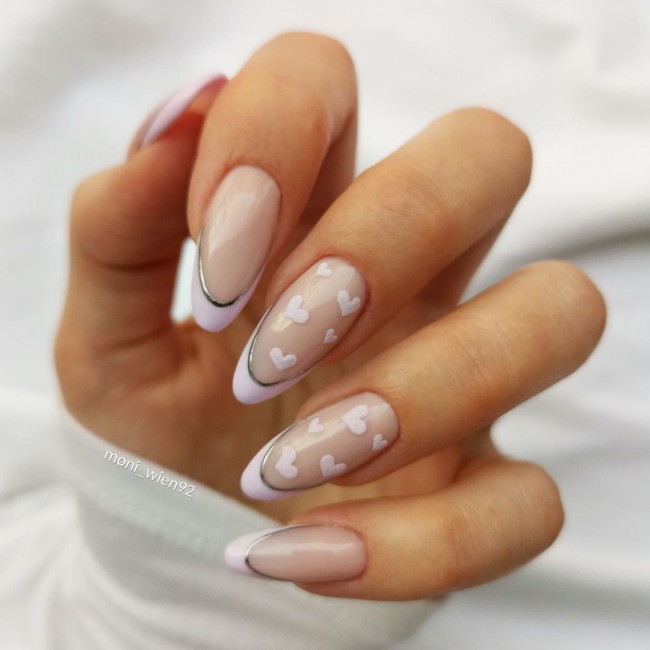 Valentine’s Day Nails That We Heart It — Love Heart French Twist