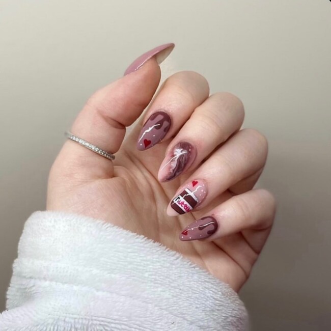 20 Cute Pancake Day Nails That Looks So Yummy — Chocolate Dripped Pancake Day Nails