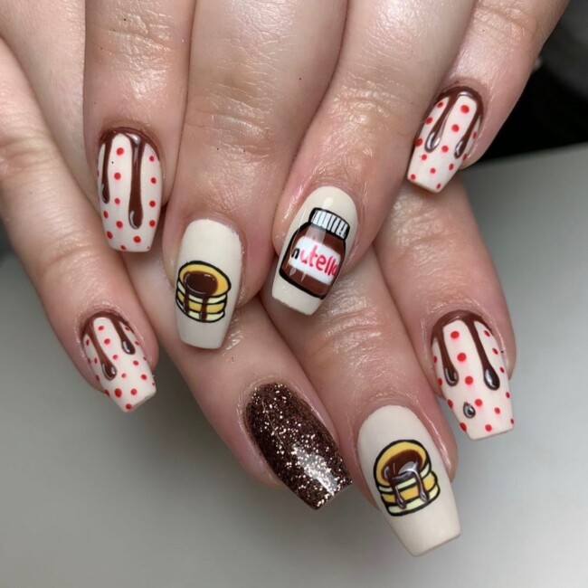 pancake day nails, pancake nails, spring nail art designs, fun spring nails, pancake day nail art designs, pancake day nail art, nail art designs 2022