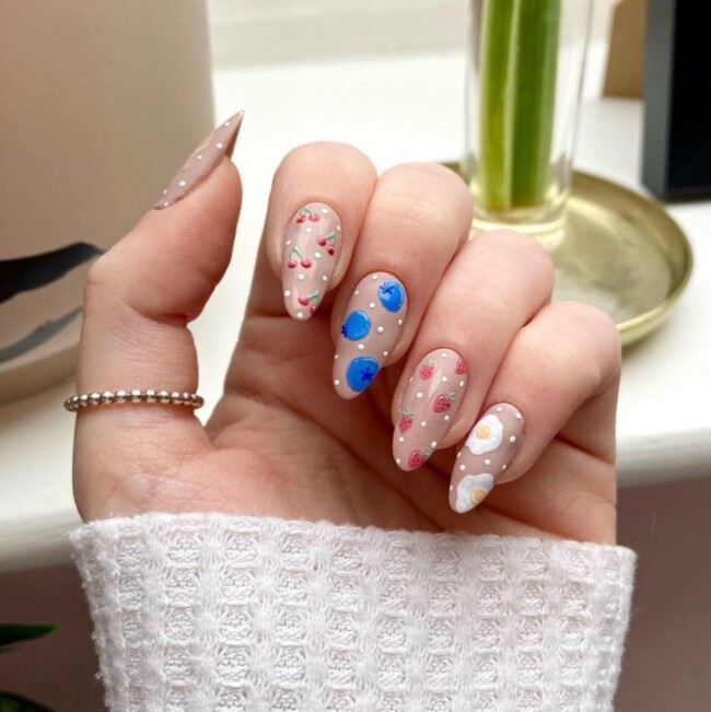 pancake day nails, pancake nails, spring nail art designs, fun spring nails, pancake day nail art designs, pancake day nail art, nail art designs 2022