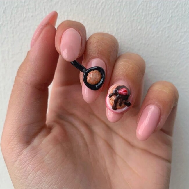 20 Cute Pancake Day Nails That Looks So Yummy — Pancake Day Kawaii Nail Art