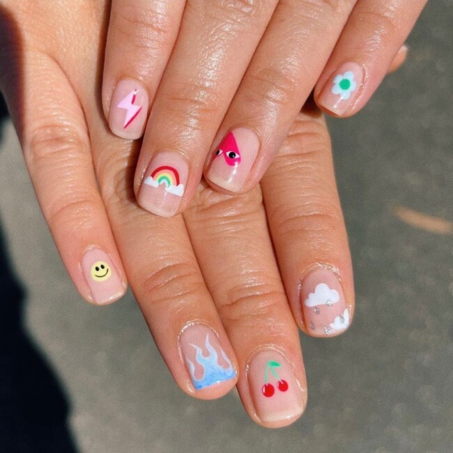 50 Cutest Short Nail Designs for Spring 2022 — Cute Pop Art Short Natural Nails