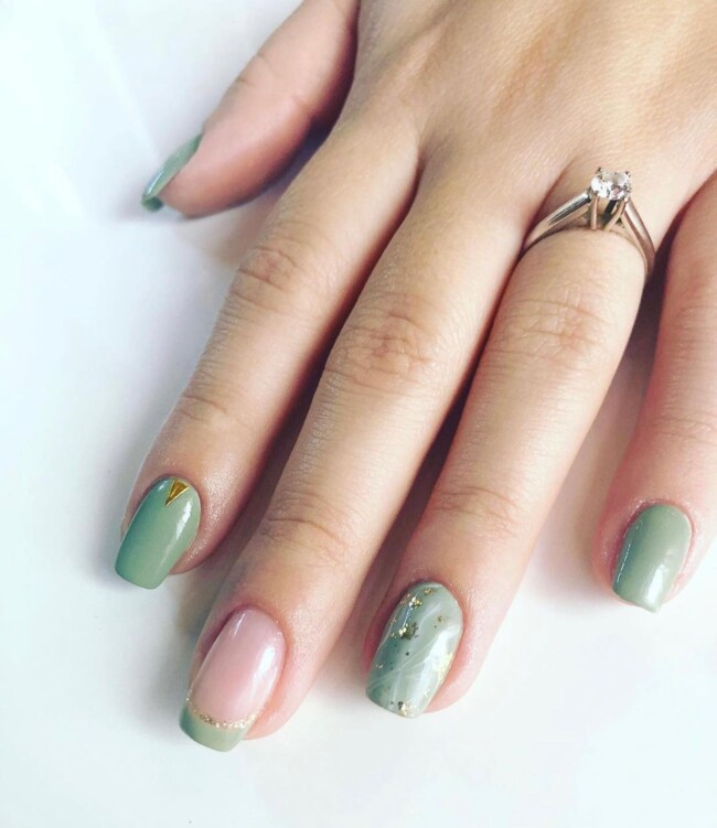 50 Most Stylish Sage Green Nail Designs — Sage French & Marble Nails