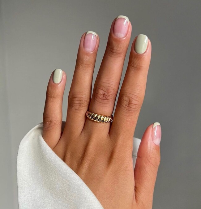 50 Most Stylish Sage Green Nail Designs — Sage French Tips & Sage Nails