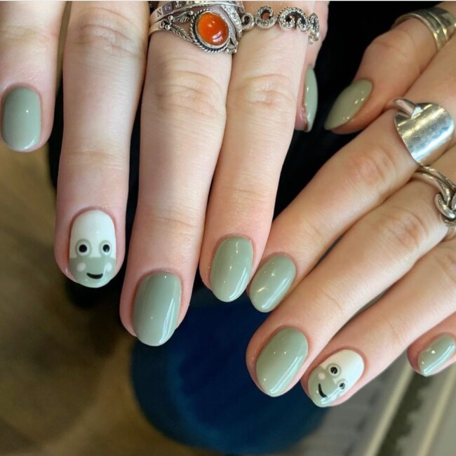 50 Most Stylish Sage Green Nail Designs —Frog Tip & Sage Nails