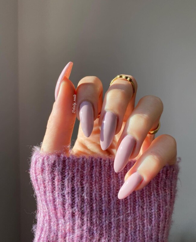 30 Hot Spring Nail Colors in 2022 — Mauve Pink Almond Nails