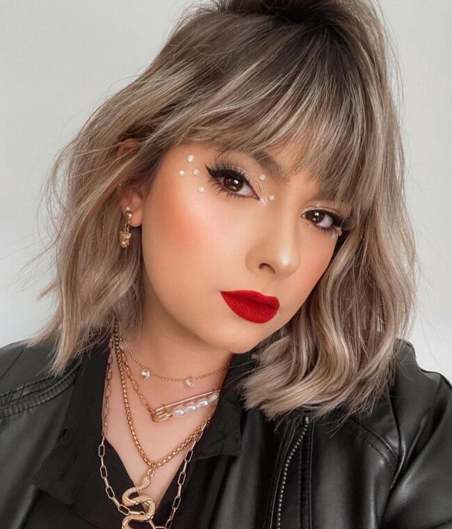 50 Cutest Bob with Bangs Ideas — Ombre Muted Blonde Bob