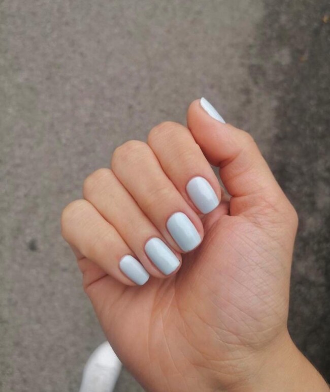 30 Hot Spring Nail Colors in 2022 — Light Blue Short Nails