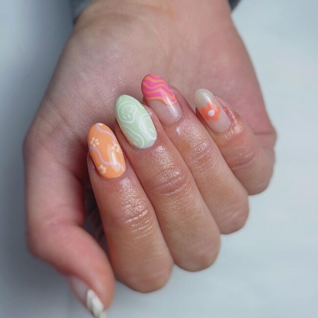 70+ Nail Art Designs Will Make You Want To Try ASAP — Mismatched Nail Art