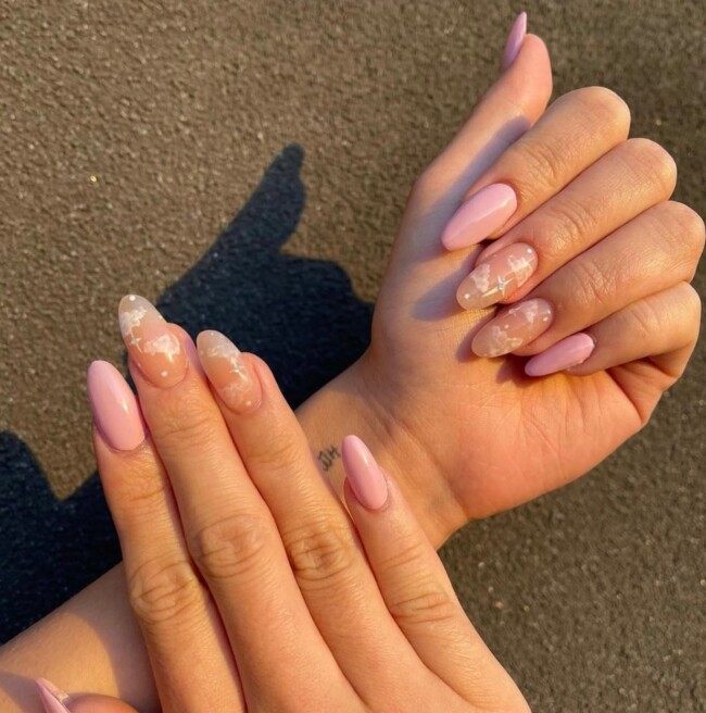 70+ Nail Art Designs Will Make You Want To Try ASAP — Sheer Cloud Nails & Pink Nails