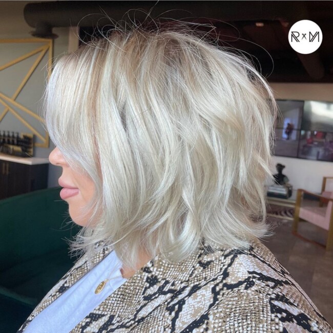 30 Layered Bob Haircuts & Hairstyles — Icy Blonde Layered Haircut