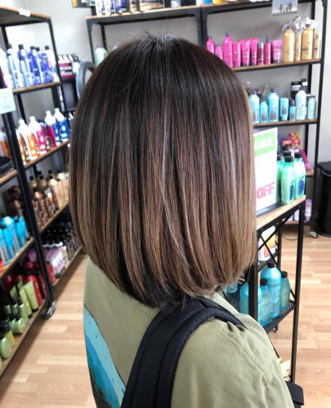 40 Incredibly Stylish Long Bob Haircuts & Hairstyles — Balayage Brown Hair Lob Haircut