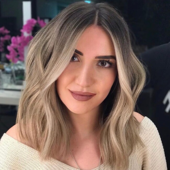 55 Gorgeous Hairstyles for Medium Length Hair — Textured Blonde Balayage Lob Hairstyle