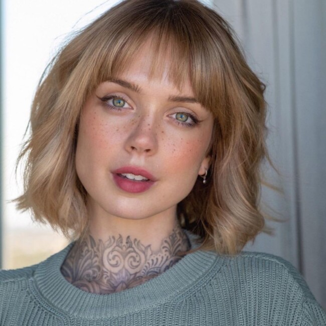 50 Cutest Bob with Bangs Ideas — Multi Shades of Blonde Bob Hairstyle