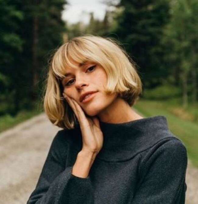 50 Cutest Bob with Bangs Ideas — Blonde French Bob Hairstyle