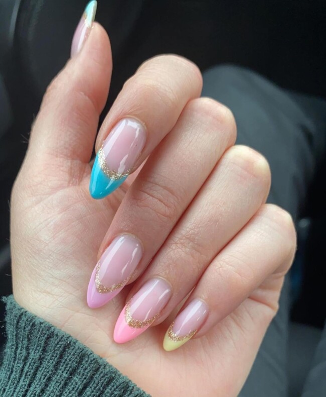 60+ Cute Easter Nail Art Designs — Pastel French Tips & Glitter Accents