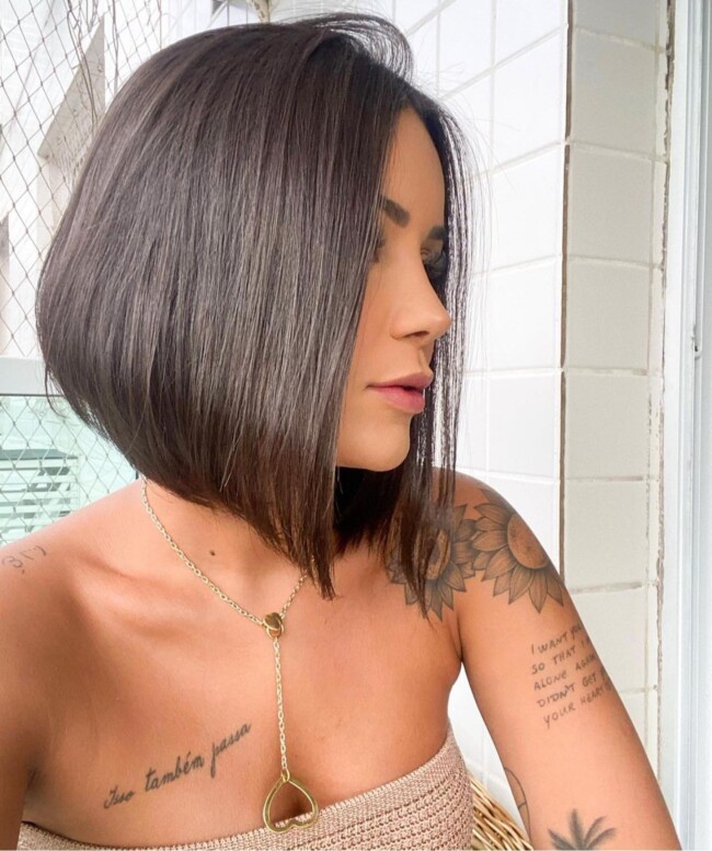 40 Incredibly Stylish Long Bob Haircuts & Hairstyles — Natural Hair Color Lob Hairstyle