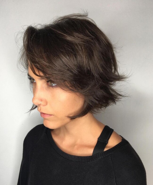 30 Layered Bob Haircuts & Hairstyles — Side Part Layered Bob Haircut