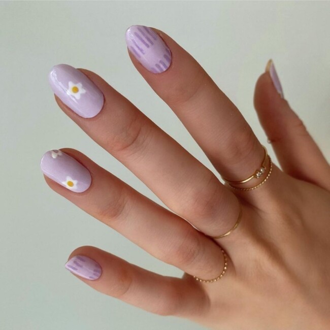 60+ Cute Easter Nail Art Designs — Daisy Lavender Nails Color