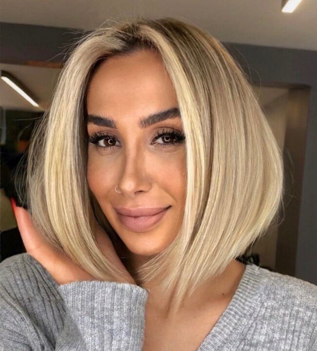 50 Best Bob and Lob Haircuts for Summer 2022 — Blonde Shapely Medium-Long Bob Hairstyle