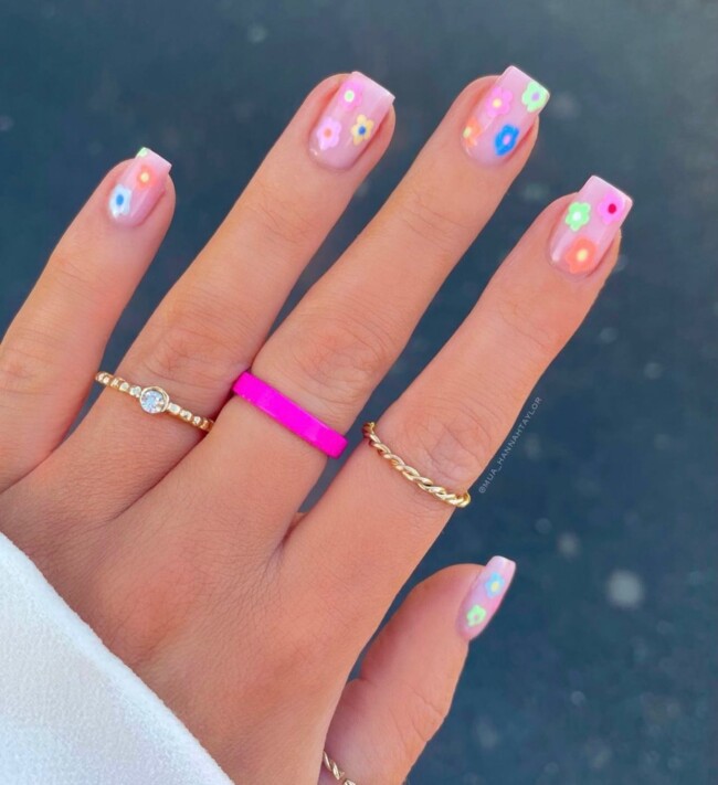 summer nails, summer nails 2022, flower nails, summer flower nails, flower nails designs 2022, flower nails 3d, flower nails designs, flower nail acrylic, nail art designs 2022