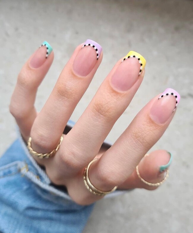 60+ Cute Easter Nail Art Designs — Pastel French Tip Natural Nails