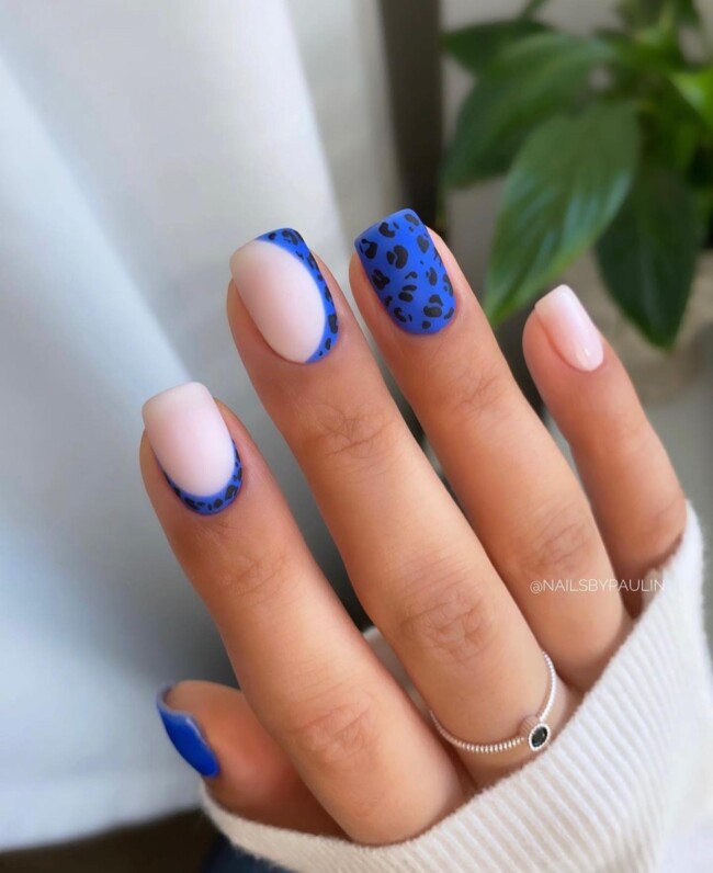 leopard royal blue nails, royal blue nails design, royal blue nails with glitter, royal blue nails short, royal blue nails with gold, royal blue nails 2022, blue acrylic nails, royal blue nails with white, royal blue nails with silver glitter