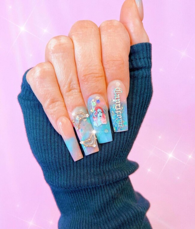 50+ Celestial Nail Art Design — Dreamy Constellation Nails