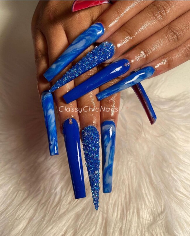 50+ Royal Blue Nail Designs for Everyone — Mixed and Match Design & Nail Shapes