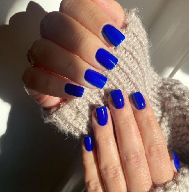 50+ Royal Blue Nail Designs for Everyone — Royal Blue Color Square Nails