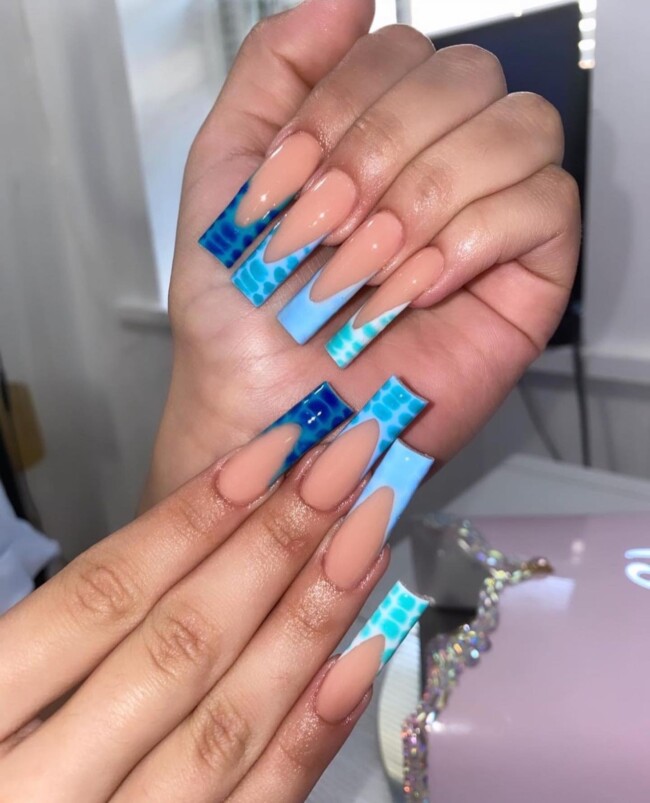 77 Summer French Nails That'll Match Your Wardrobe — Shades of Blue ...