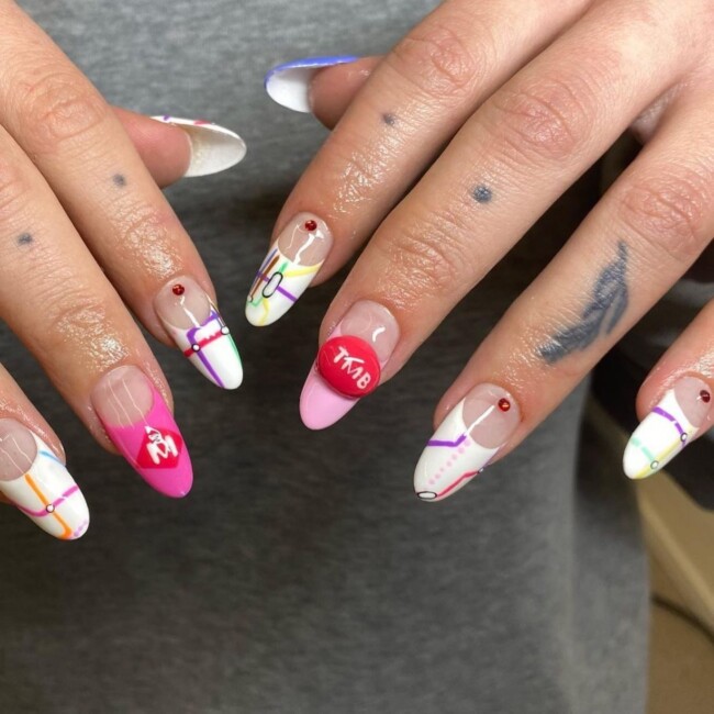 77 Summer French Nails That’ll Match Your Wardrobe — TMB Subway Map French Nails