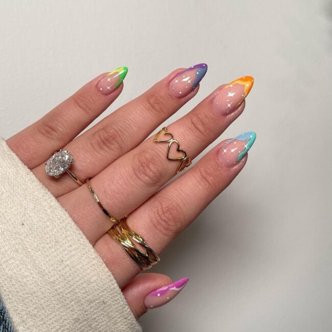 summer french nails, french nails 2022, french nails acrylics, long french nails, french nails with glitter, french nails designs, french nails ombre, trendy french nails, french nails color, french manicure 2022 summer, french nail designs with color