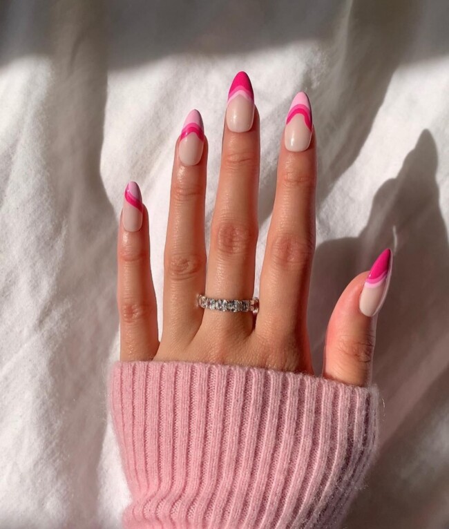 summer french nails, french nails 2022, french nails acrylics, long french nails, french nails with glitter, french nails designs, french nails ombre, trendy french nails, french nails color, french manicure 2022 summer, french nail designs with color