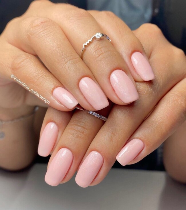 42 Stunning Bridal Nail Art Designs — Subtle Pink Nail Art