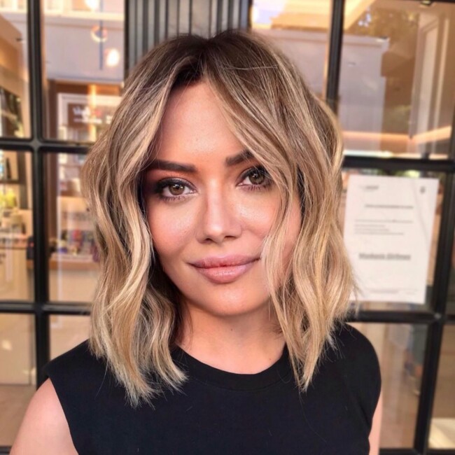 37 Most Stylish Long Bob Hairstyles To Try in 2022 — Mixed Blonde Balayage Long Bob Hairstyle